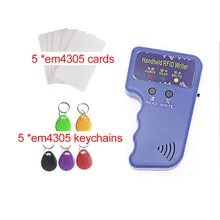 ID 125 кГц Ручной копир RFID смарт-Дубликатор ID карты используется для T5577 или EM4305+ 5 штук ключей em4305+ 5 карт em4305