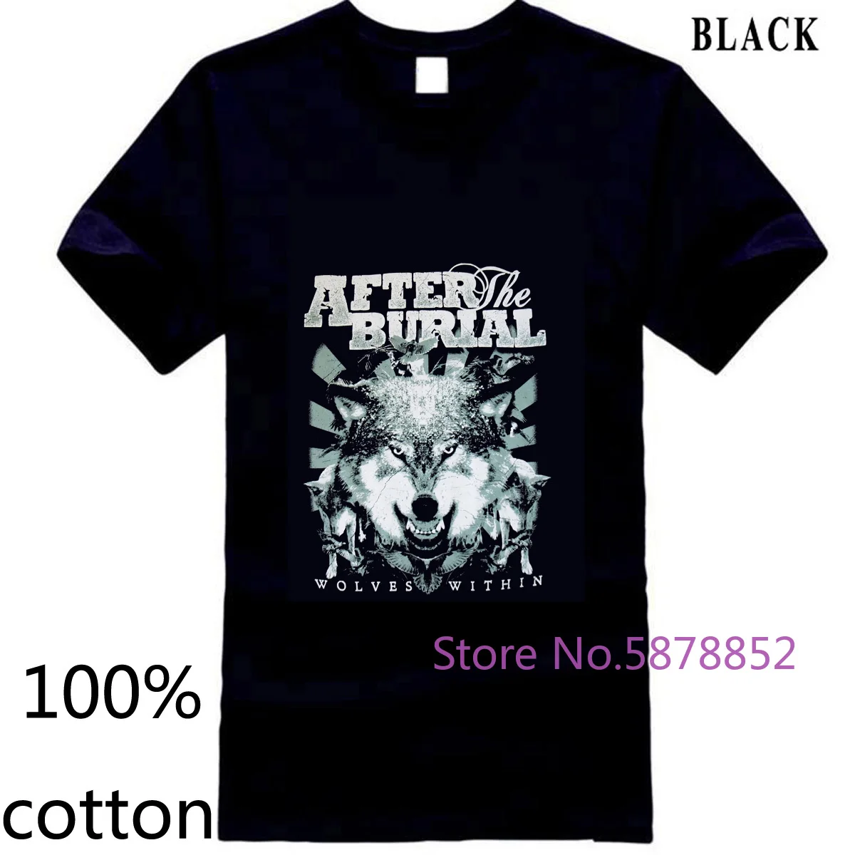 AFTER THE BURIAL - Wolf Pack M-L--2 Brand New Official Men Print men's t shirt t-shirt tops tees 100% cotton man | Мужская одежда