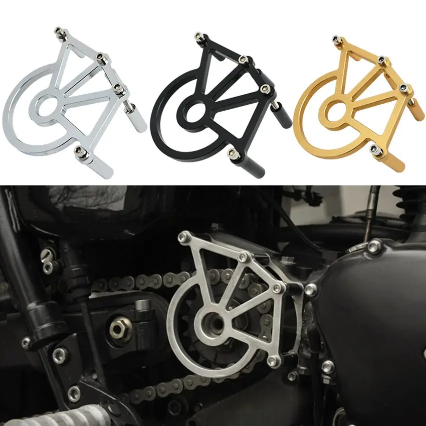 Для Triumph Bonneville T100/SE Thruxton Scrambler 2001- CNC Звездочка крышка цепной чехол Защита