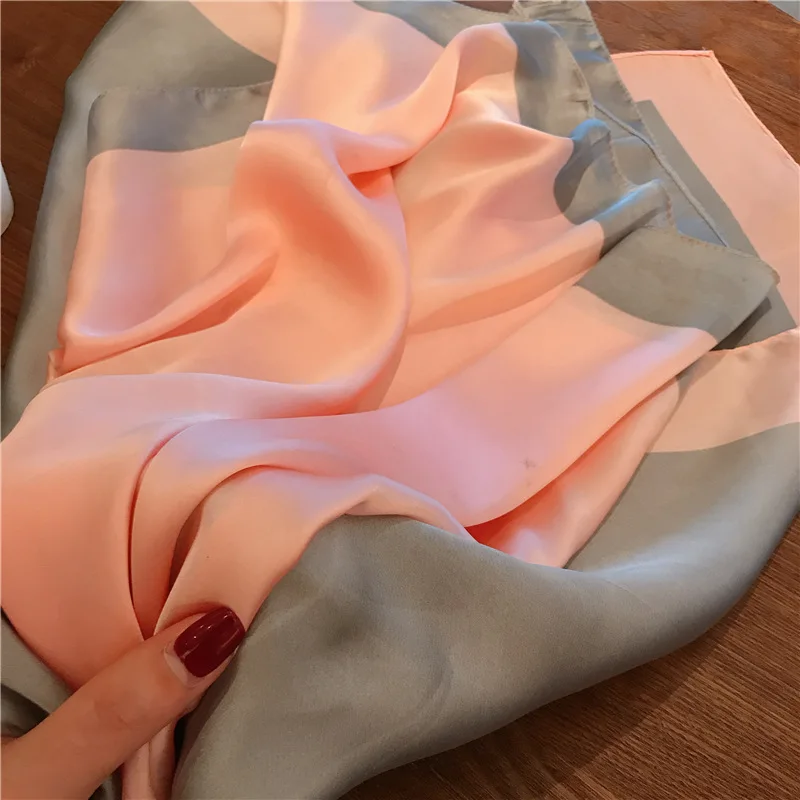 Luna& Dolphin женский шифоновый шелковый шарф золотистого цвета, 90x90 см, шали, большие квадратные обертки, мягкий шифон, большой платок, палантин, бандана