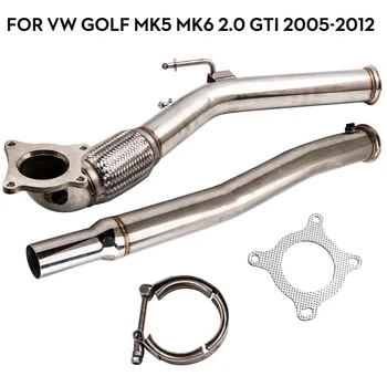 

3" Outlet Exhaust pipe Muffler Decat Stainless Steel For VW Golf MK5 MK6 For Audi A3 S3 For Skoda Octavia Seat Leon Cupra R 2.0T