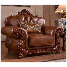 Высококачественная Европейская старинная для гостиной диван мебель из натуральной кожи xhs008