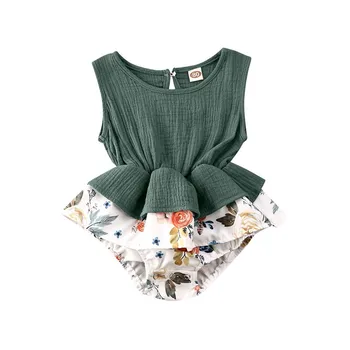 

0-24M Newborn Kid Baby Girl Clothes Sleeveless Ruffles Floral Romper Elegant Cute Sweet Lovely Sunsuit New born Outfit