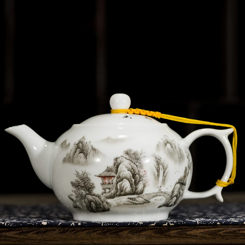 CHANSHOVA Китай кунг-фу синий и белый тонкий фарфоровый чайник большой емкости 320 мл 1Л керамический чайник Традиционный китайский чайный набор - Цвет: 320ml-C