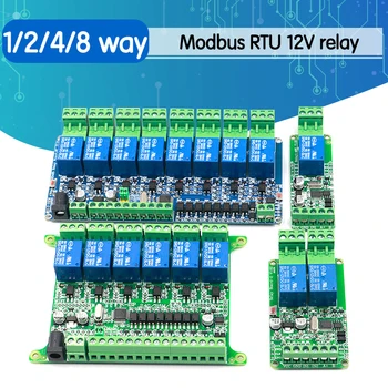 

12V/24V Modbus rtu 1 2 4 8 channel Relay Module 485 TTL Communication 1 2 4 8 Channel Input Relay Module