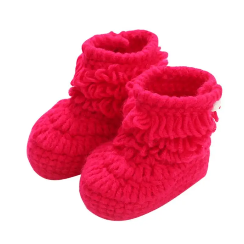 Сапоги ручной работы для новорожденных Детские кроватки обувь для младенцев вязаная крючком для девочек, для мальчиков трикотажные теплые зимние пинетки - Цвет: A10