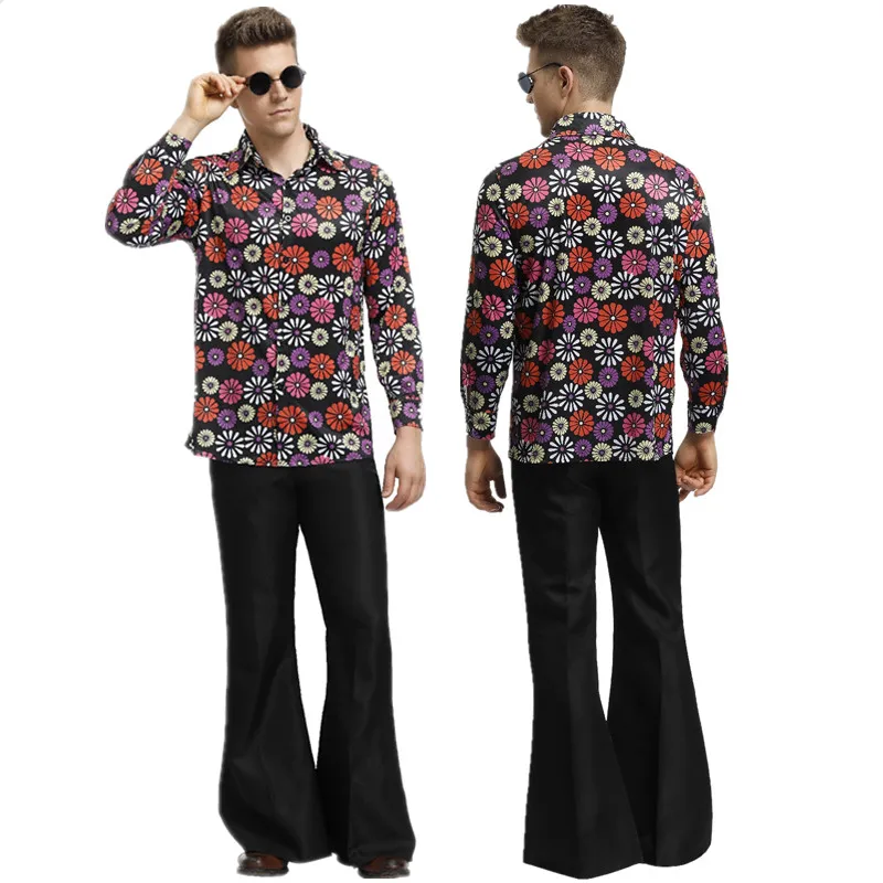 

Men Retro 70s 80s Hippie Costume Halloween Carnival Party Disco Enthusiast Cosplay Fancy Dress Up