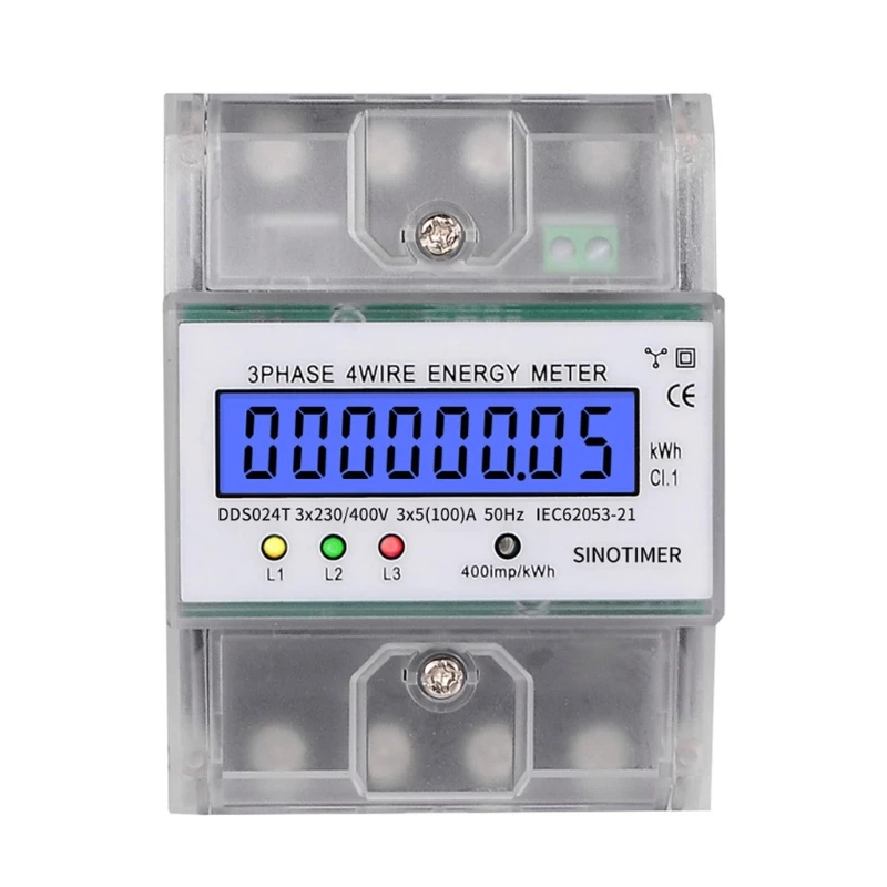 

3 Phase 4 Wire Electronic Power Consumption Energy Meter LCD Digital Backlight G88A