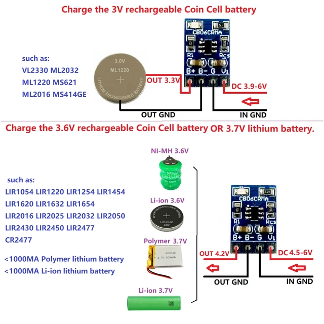 Rechargeable Lithium Battery Charger Module | Ml2032 Rechargeable Battery  Charger - 3 - Aliexpress