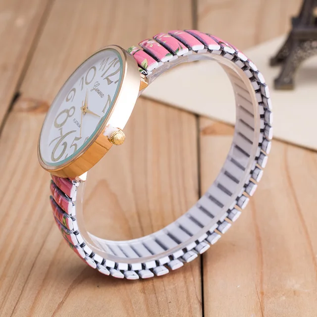 tendencia de mujer 2020 New Sale Fashion Women Elasticity Flower Shrink  Bracelet Quartz Wrist Watch women watches luxury 5