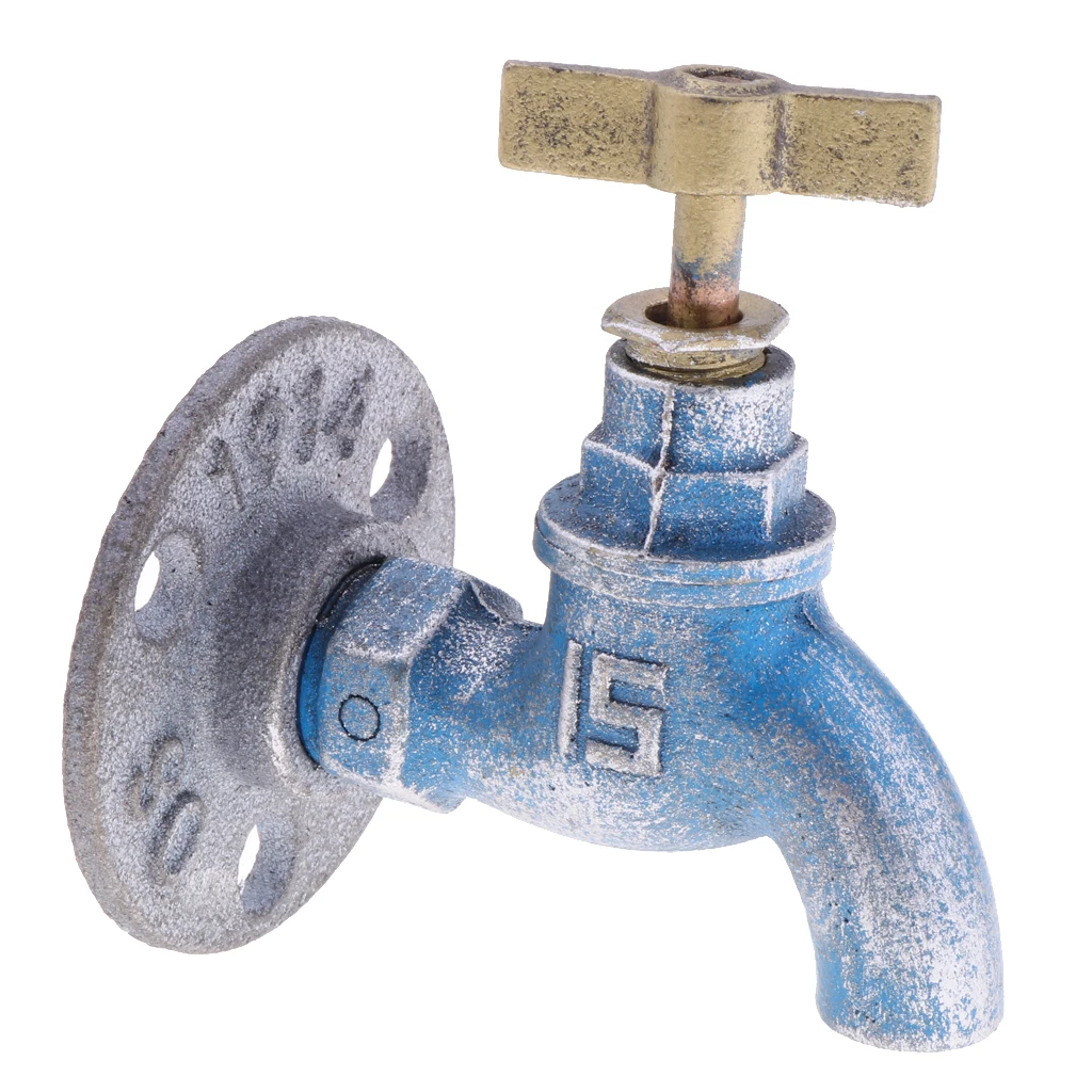 Vintage Retro Spigot Handle Knob Shaped Coat Robe Hook Metal Wall Mount Kitchen Bathroom Decor