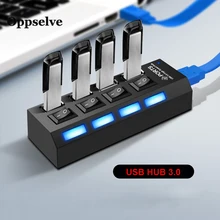 7 портов USB 3,0 концентратор адаптер для зарядки высокая скорость 5 Гбит/с Мульти USB 3,0 концентратор с питанием OTG конвертер для компьютера PC 2,0 удлинитель концентратора
