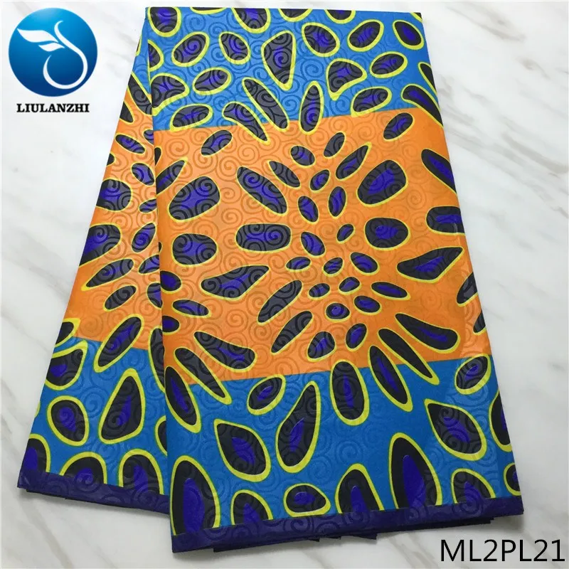 LIULANZHI африканская восковая ткань s оптом нигерийская настоящая восковая ткань для платья 6 ярдов восковая полиэфирная ткань ML2PL21-ML2PL50 - Цвет: ML2PL21