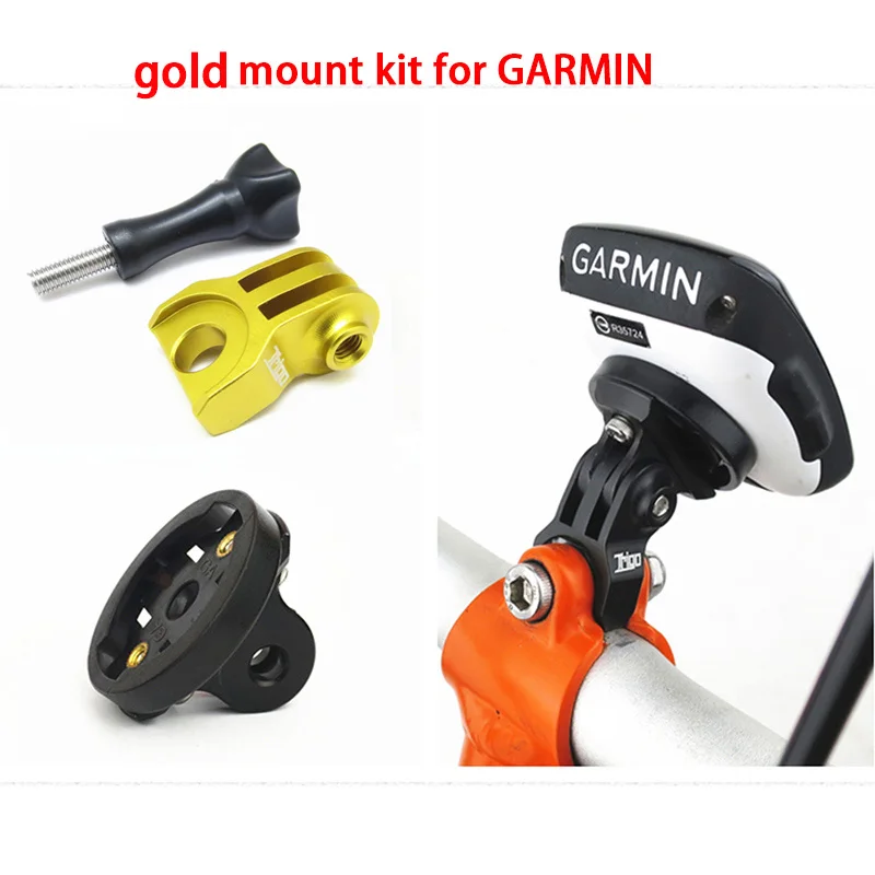 gold for garmin Велосипедный компьютер держатель для камеры Brompton складной велосипед подходит для Garmin Gopro Спортивная камера Wahoo Держатель Аксессуары для велосипеда - Цвет: gold for garmin