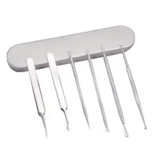 Набор профессиональных инструментов из нержавеющей стали, игла для акне, 6 шт. в наборе, игла для акне и черных точек, инструмент для красоты