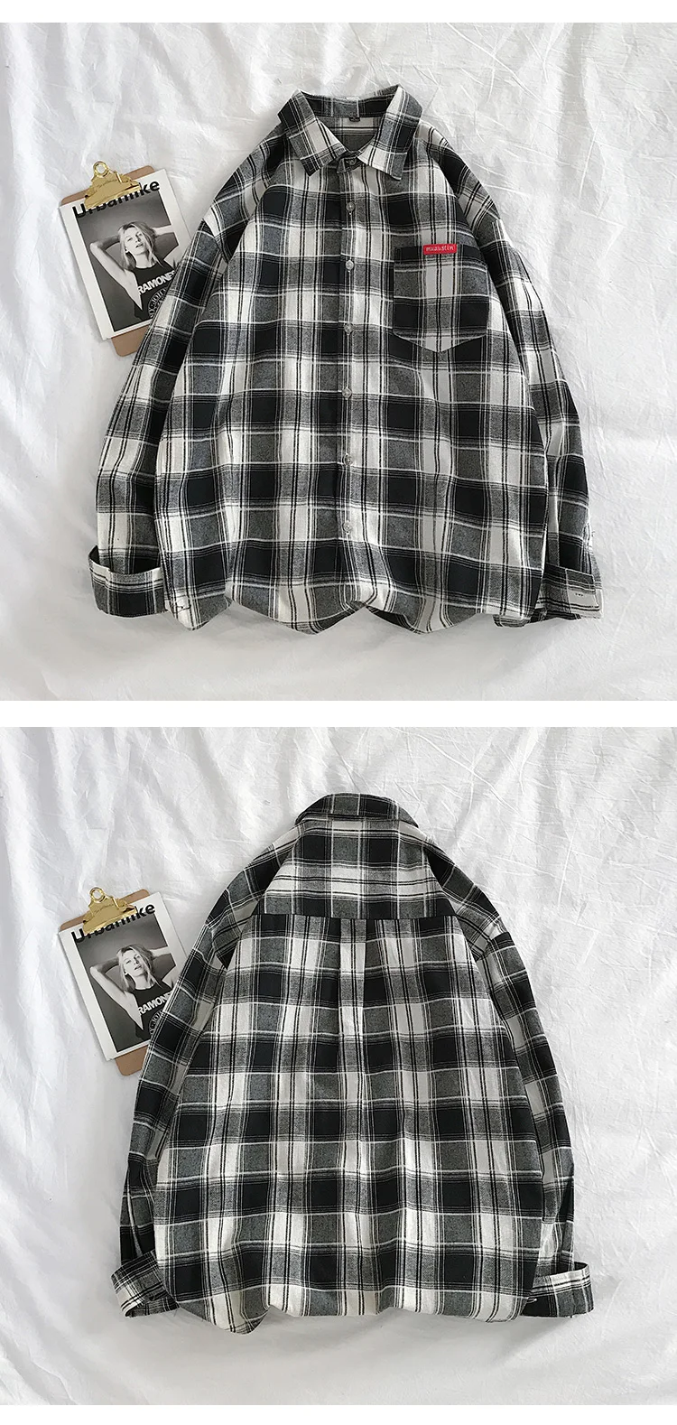 Privathinker Fashion Woman Plaid Collage Blouses Shirt Turn Down Collar Long Sleeve Girls Shirts Korean Office Lady Tops