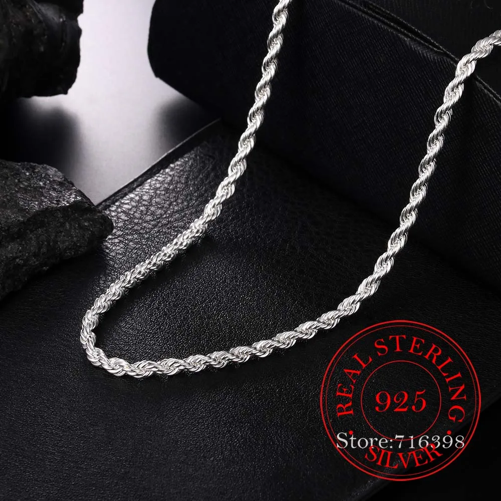925 Sterling Silver 4mm Rope Chain 