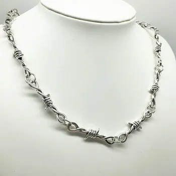 Small wire Brambles Iron Unisex Choker Necklace Women Hip-hop Gothic Punk Style Barbed Wire Little thorns Chain Choker Gifts