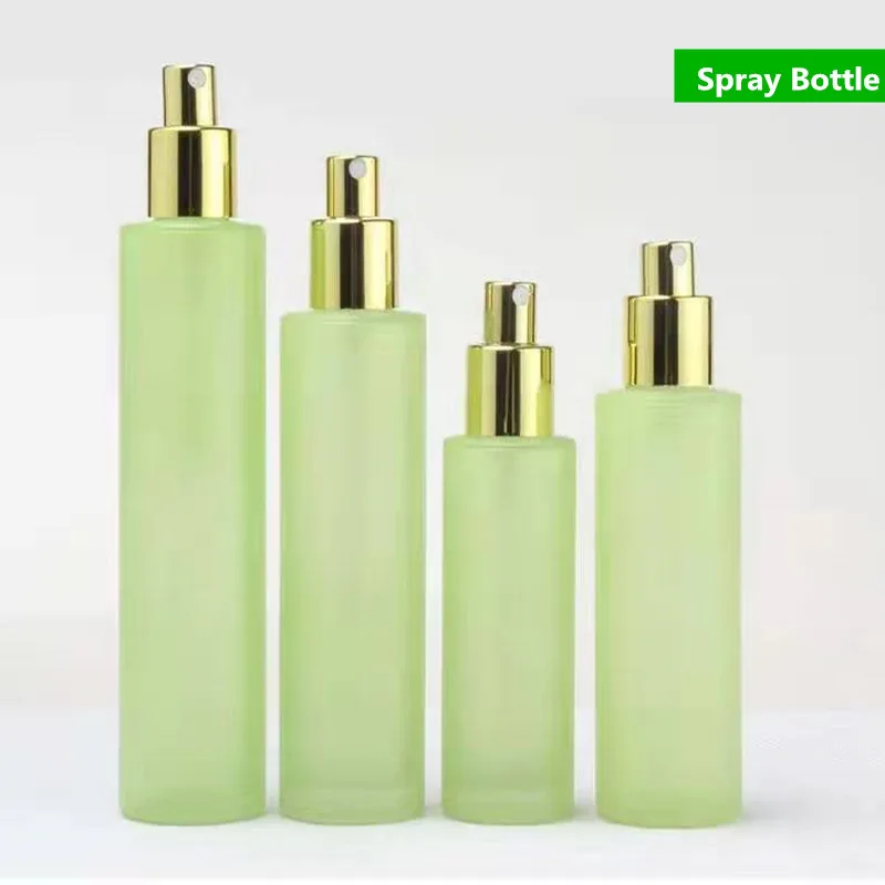 Роскошная зеленая стеклянная Косметическая банка 30 г для крема основа косметическая упаковка с золотой пластиковой крышкой пустые бутылки с распылителем