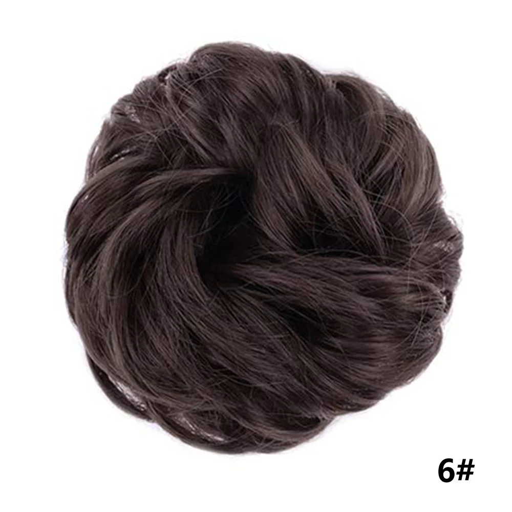 Энергичные синтетические волосы булочка для наращивания вьющиеся грязные волосы сумка термостойкие волокна 21 цвет свадебные булочки клип для женщин - Цвет: 6