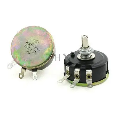 

2 Pcs Single Turn Rotary Taper Carbon Taper Potentiometer 15K ohm