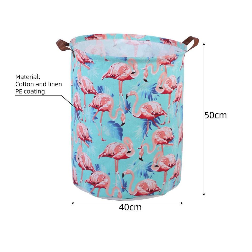 40x50cm Folding Laundry Basket Round Storage Bin Bag Large Hamper Collapsible Clothes Toy Holder Bucket Organizer Large Capacity