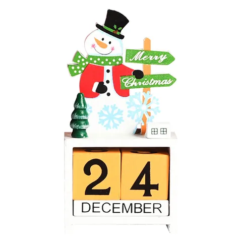 Decoration Countdown Calendar Number Wooden Blocks Tabletop Desk Christmas Decorations For Home Navidad Новый Год