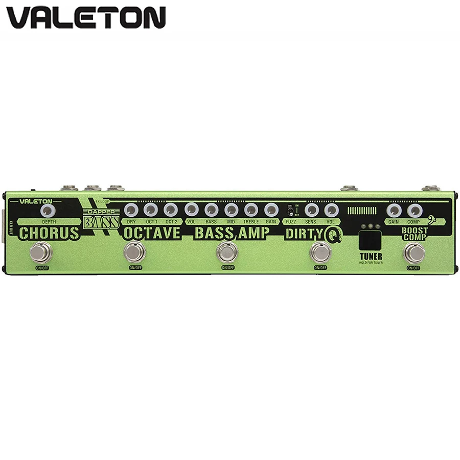 Valeton щеголеватый бас мульти эффекты полоски на педали 6 в 1 эффект тюнер хорового