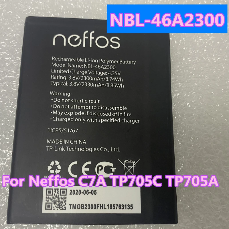 New Original Battery NBL-46A2300 2330mAh For Neffos C7A TP705C TP705A Mobile Phone Batteries High Quality | Мобильные телефоны и