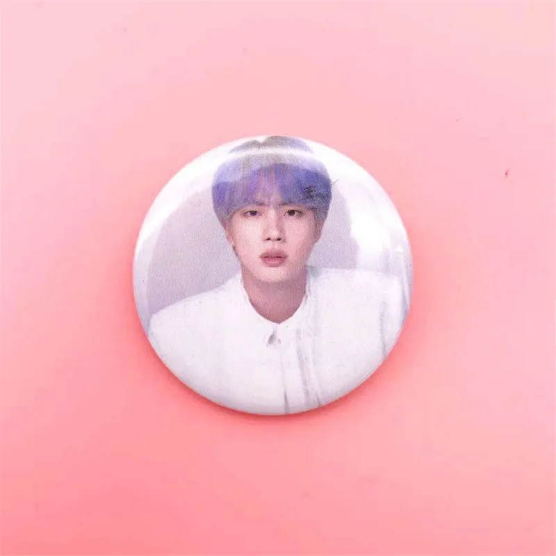 Kpop Bangtan мальчики 45 мм Броши последние булавки для сумки, бейджи, Чжон, Кук, Цзинь, СУГА, карта душа, персонаж, подарок для фанатов FH183 - Окраска металла: JIN