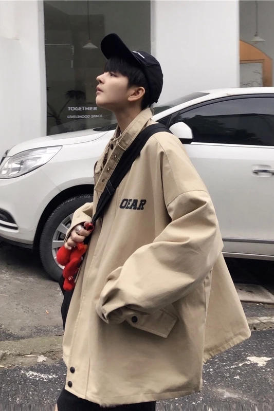 Новые Большие размеры с буквенным принтом, в сплошном цвете, мужская повседневная куртка уличная chaqueta hombre модное сафари Стиль