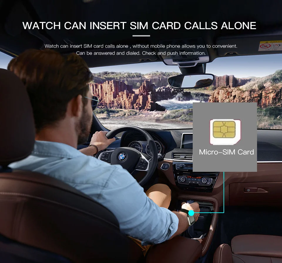Смарт-часы Android Смарт Спорт Фитнес Мужская мода Bluetooth с камерой наручные Sim
