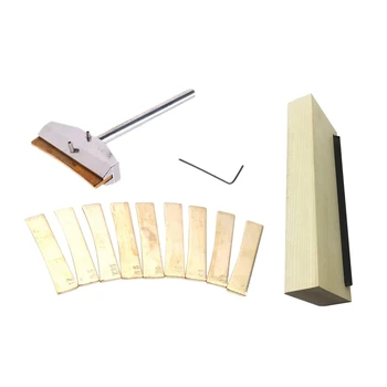 

Electric Guitar Repair Tool Alloy Fretboard Press Caul with Press Caul Inserts - Golden & 17.5cm Guitartechs Fret Neck Leveling