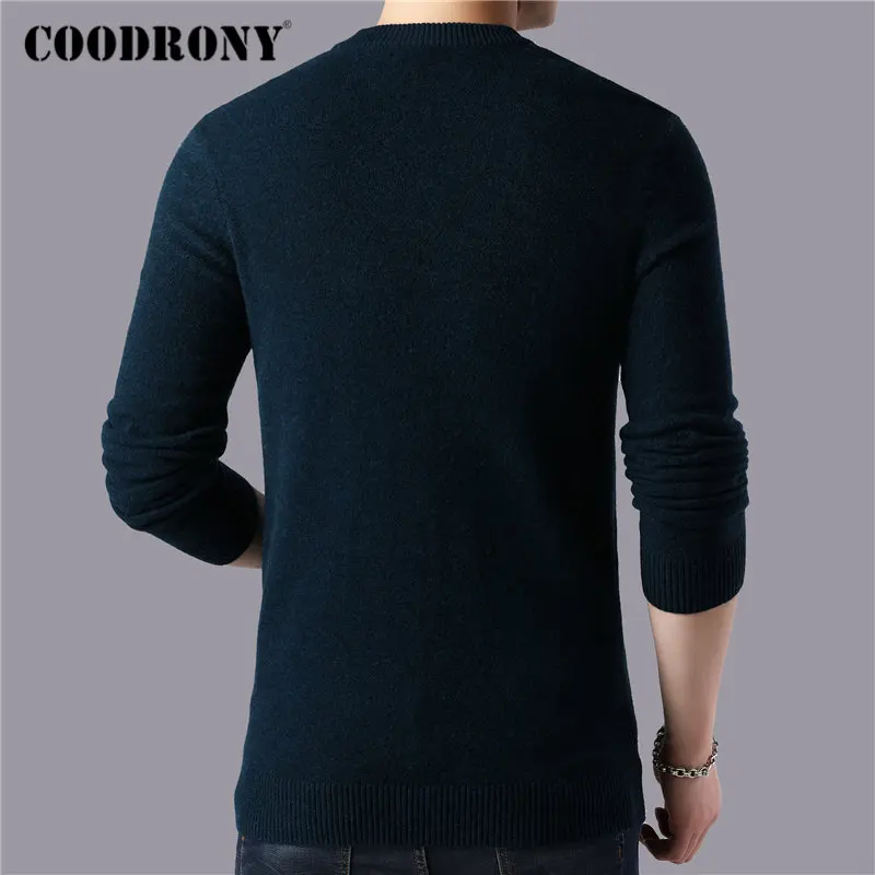 COODRONY Brand 100% Merino Wool Sweater Men Winter Thick Warm Sweaters Casual O-Neck Pull Homme Soft Cashmere Pullover Men 93045