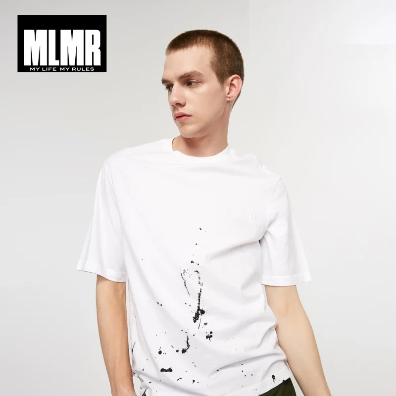 Мужская футболка с короткими рукавами JackJones MLMR 100% хлопок свободный крой принт
