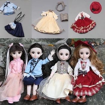 

30CM Cute Bjd Doll Cloth 18 Movable Jointed Dolls With Chinese Style Clothes Make up Fashion DIY Doll Handmade Gift For Girl Toy