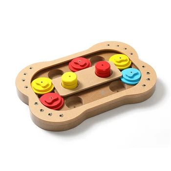 

Puzzle Pet Dog Toys Interactive Bone Paw Print Type Feeding Toy For Small Large Dogs Puppy Wood Fun Multifunctional Pet Dog Toy