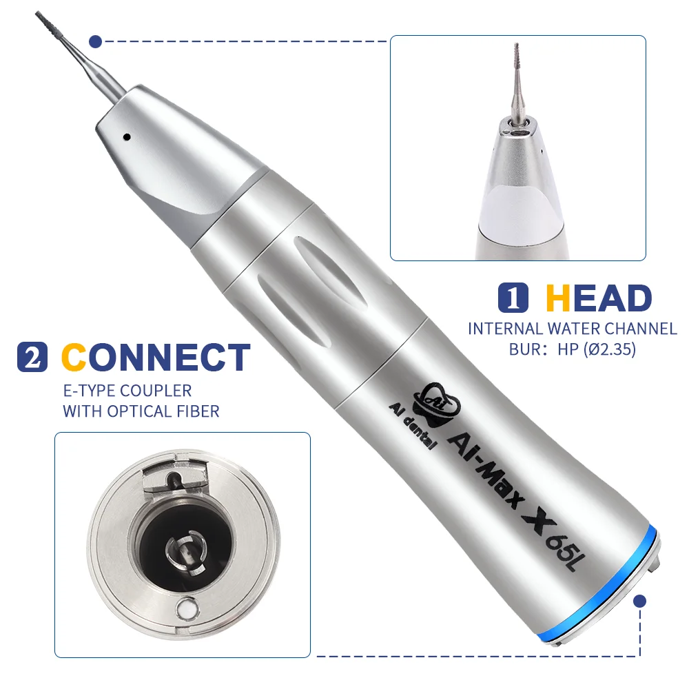 Dental Handpiece 1:1 Led Fiber Optic Ftraight Surgical Tooth Inner Water Spray Instrument For HP Burs | Красота и здоровье
