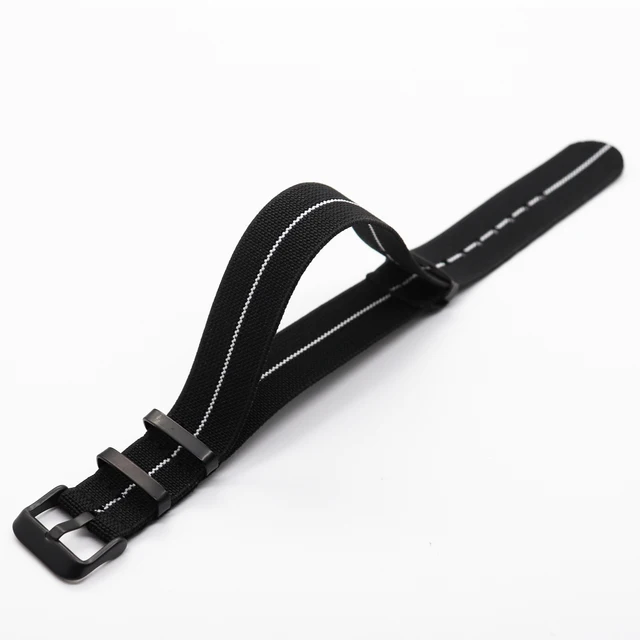 Nylon Nato Strap for Seiko Casio Watch Samsung Galaxy Watch Strap 20mm 22mm Strap for Samsung Active 2 Watch Strap Universal Black White-B