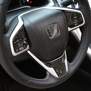 

Car Carbon Fiber Steering Wheel Panel Cover Sticker Trim For Honda Civic 10th Gen 2016 2017 2018 2019