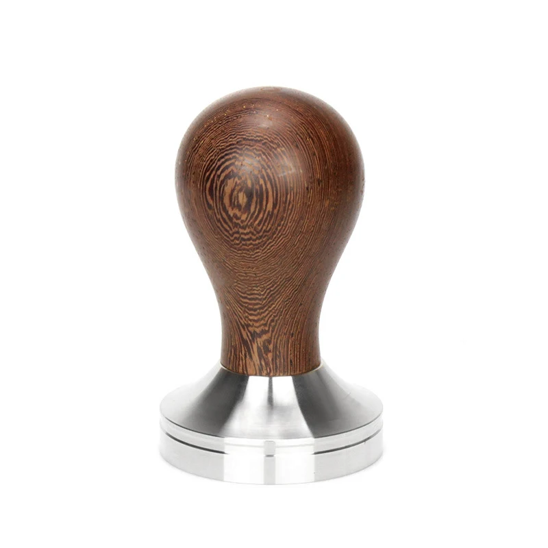 51mm Espresso Coffee Tamper Stainless Steel Flat Base Powder Bean Press Hammer with Wooden Handle for Barista | Дом и сад