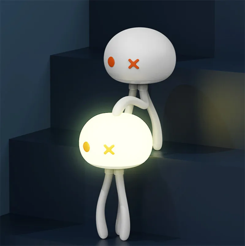 

Jellyfish Night Light Sleep Light Maiden Lamp Cute Mini Baby Bedside Lamp Bedroom Feeding Lamp Atmosphere Silicone Night Lamps