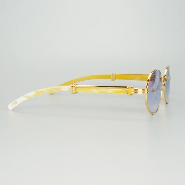 الرجال مصمم النظارات الشمسية البيضاوي العصرية المرأة مكبرة كارتر واضح  الأبيض القرن النظارات الرجعية مستديرة شفافة