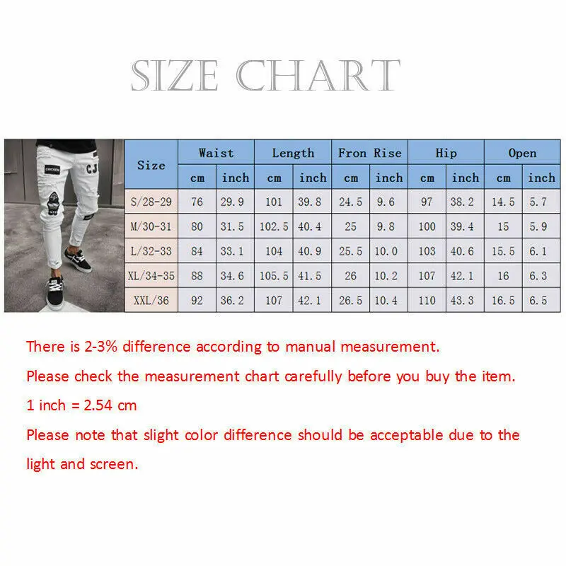 Мужские мото байкерские стильные брюки рваные украшения обтягивающие