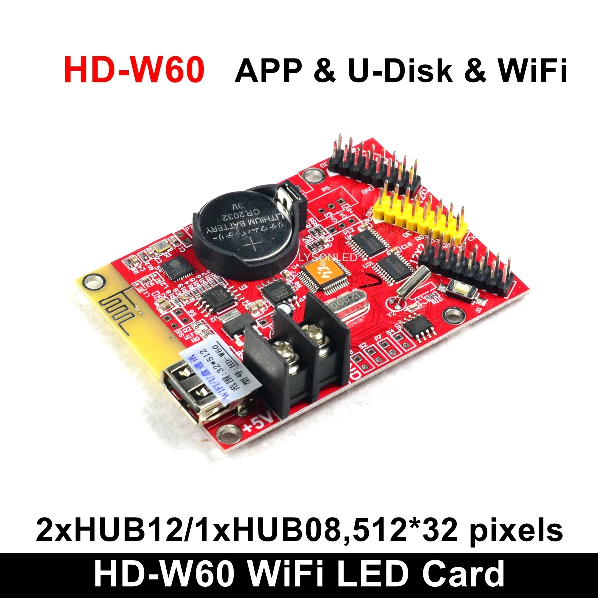 Бесплатная доставка 2020 топ Huidu HD W60 U Disk Wi Fi одноцветный светодиодный дисплей карта