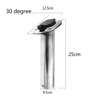 

30 Degree Stainless Steel Flush Mount Fishing Rod For Marine Boat Yacht Accessories 15 degree Boat Rod Holders