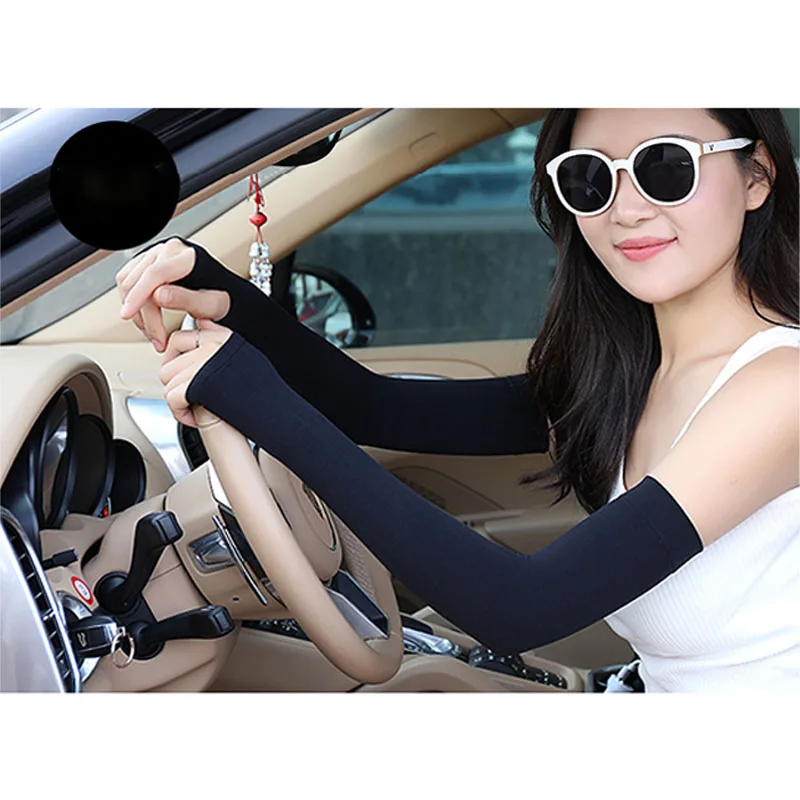 

2019 New 1Pair Ice Fabric Arm Sleeves Mangas Warmers Summer Sports UV Protection Running Cycling Driving Reflective Sunscreen Bands