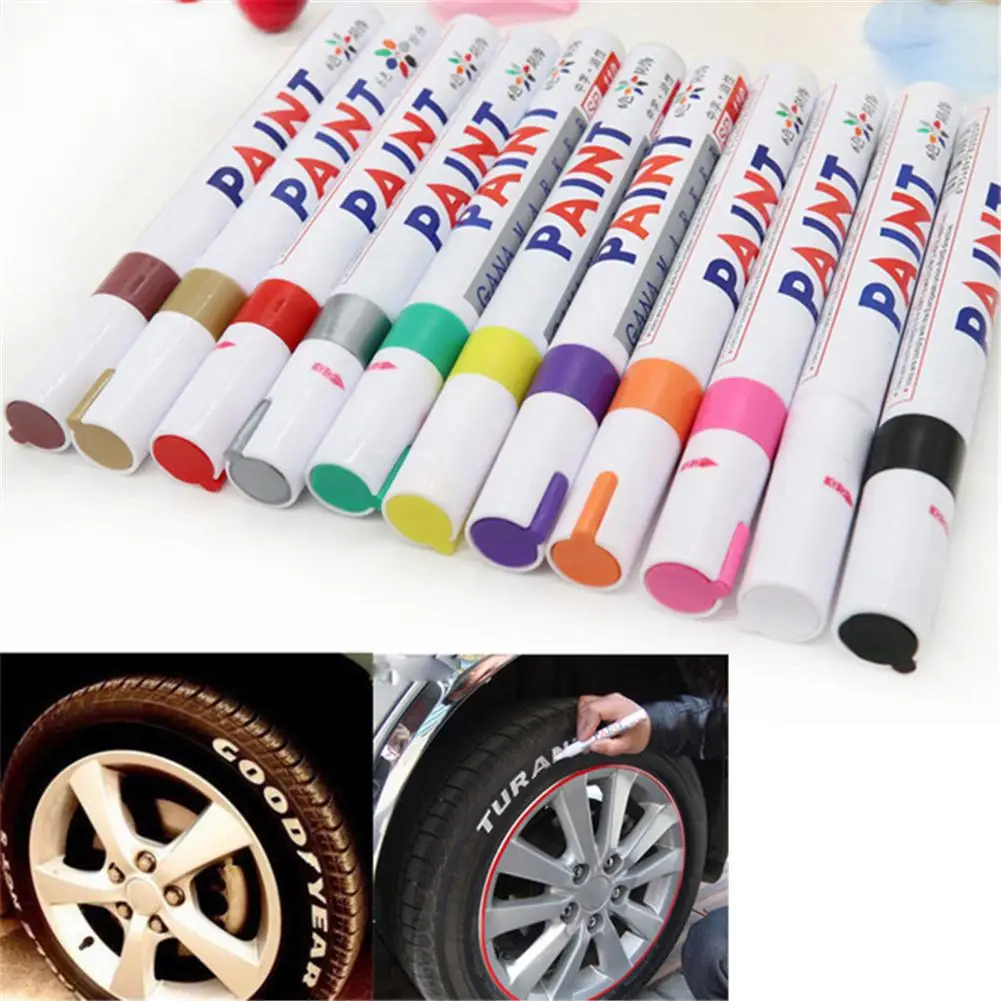 1pcs Waterproof Car Paint Pen Car Wheel Tire Oily Painting Mark Pen