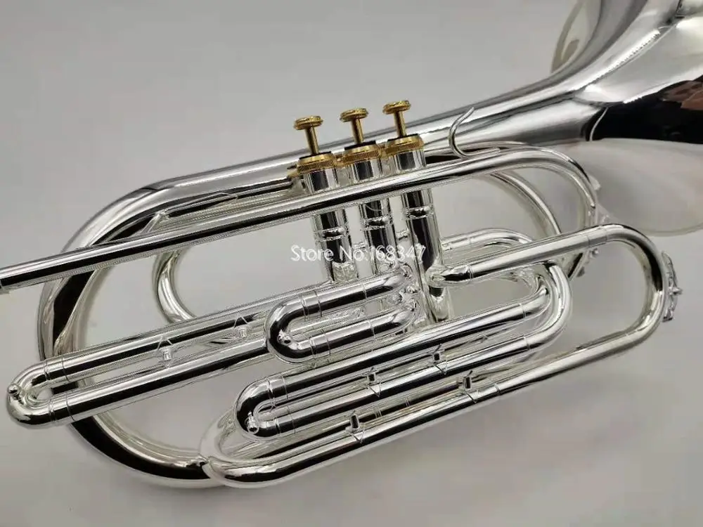 

Высококачественный Профессиональный музыкальный инструмент MARGEWATE Marching Baritone Bb, с серебряным покрытием, с чехлом, бесплатная доставка