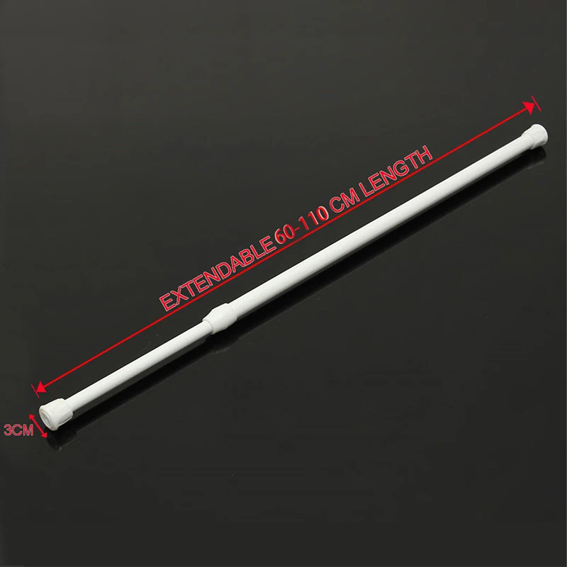 60-110 Пружина сетка с телескопическим креплением вуаль штанга для душевой занавески Занавес Рельс загруженный полюс стержень белый - Цвет: 60-110